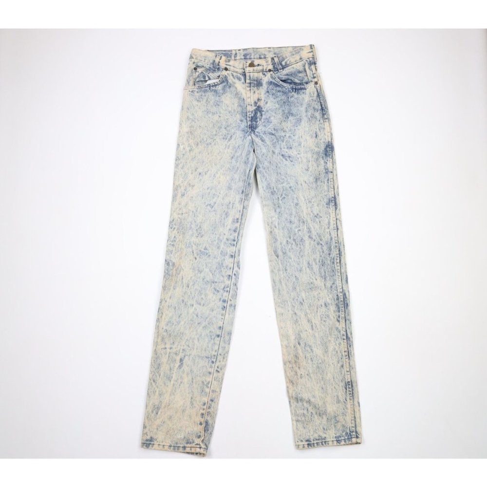 Vintage 90s Pierre Cardin 31x36 Distressed Acid Wash Straight Leg Denim Jeans